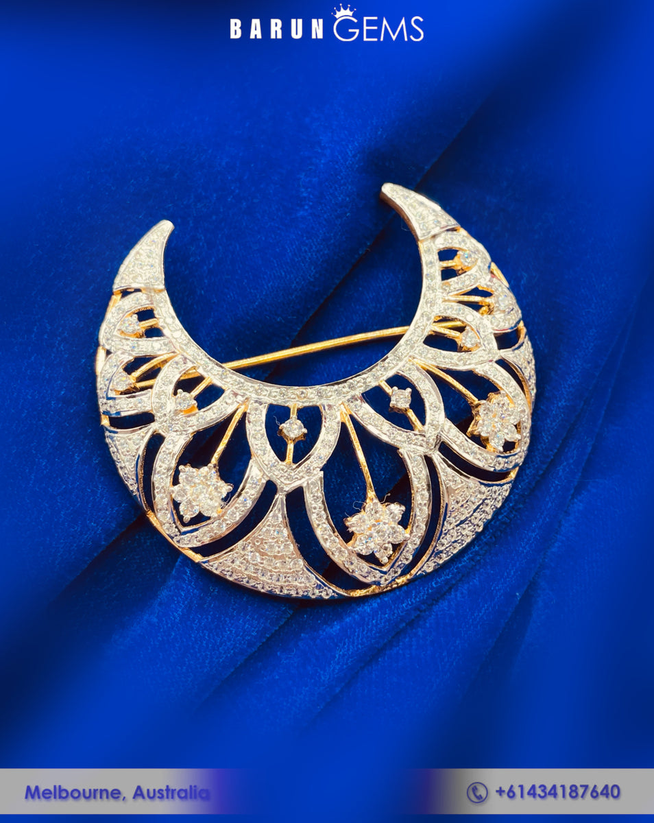 Gold Plated Silver Brooch Barun Gems