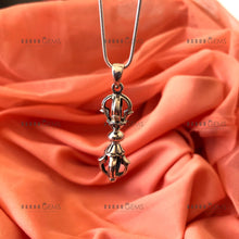 Load image into Gallery viewer, Individually Hand-crafted Silver Vajra pendant with Silver Necklace.