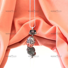 Load image into Gallery viewer, Individually Hand-crafted Silver Crystal Ball & Labradorite Atop Pendant on Silver Necklace.
