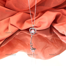 Load image into Gallery viewer, Individually Hand-crafted Moonstone Gemstone Silver Key Shaped Pendant Necklace.
