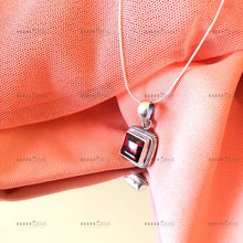 Load image into Gallery viewer, Individually Hand-crafted Silver Garnet Gemstone Pendant Necklace.