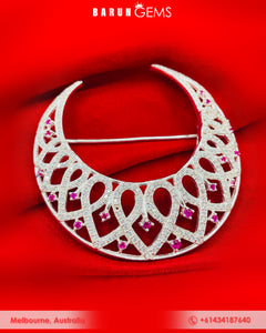 Rhodium Silver Brooch