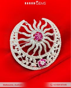 Rhodium Silver Brooch