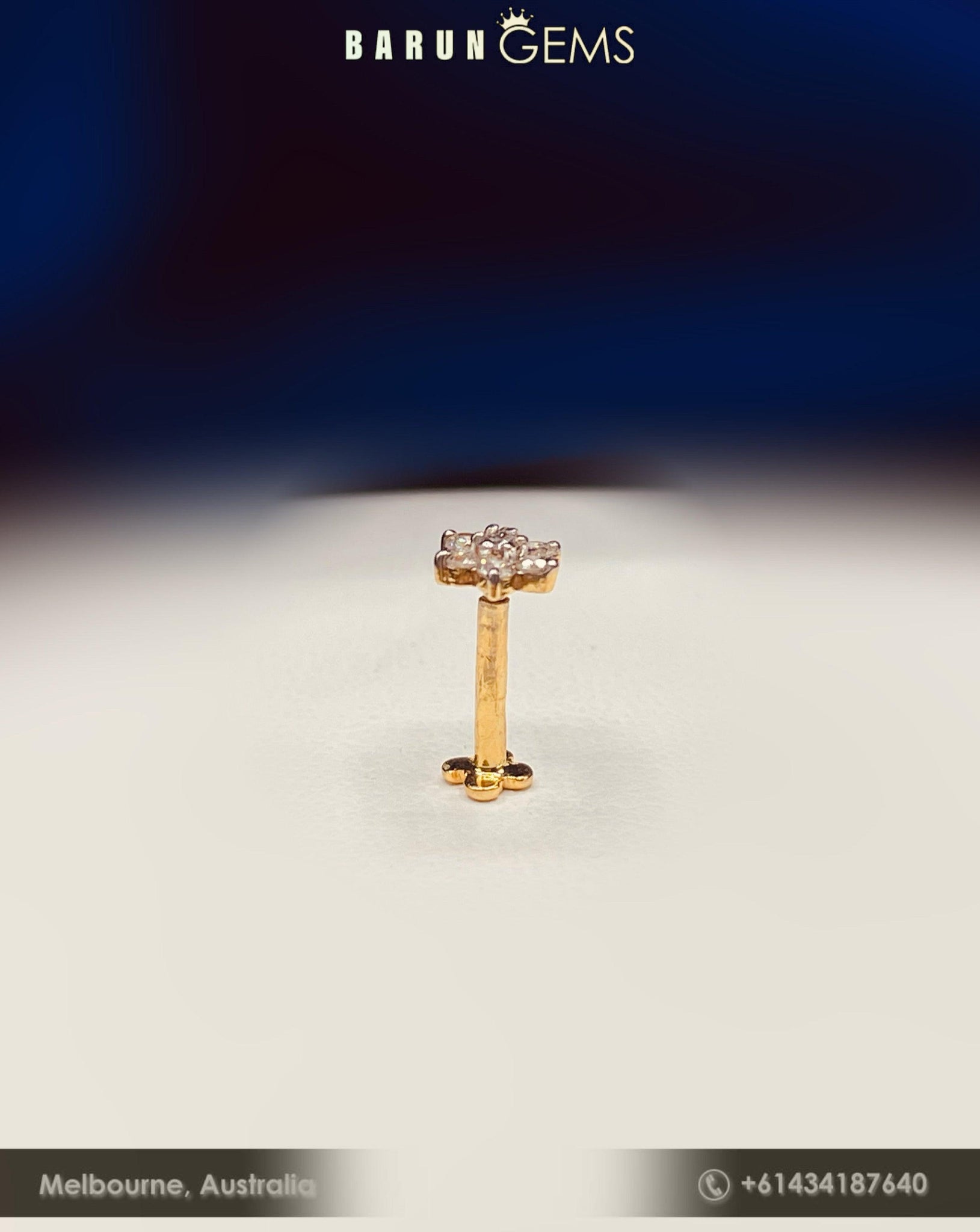14K Diamond Nose Pin Barun Gems