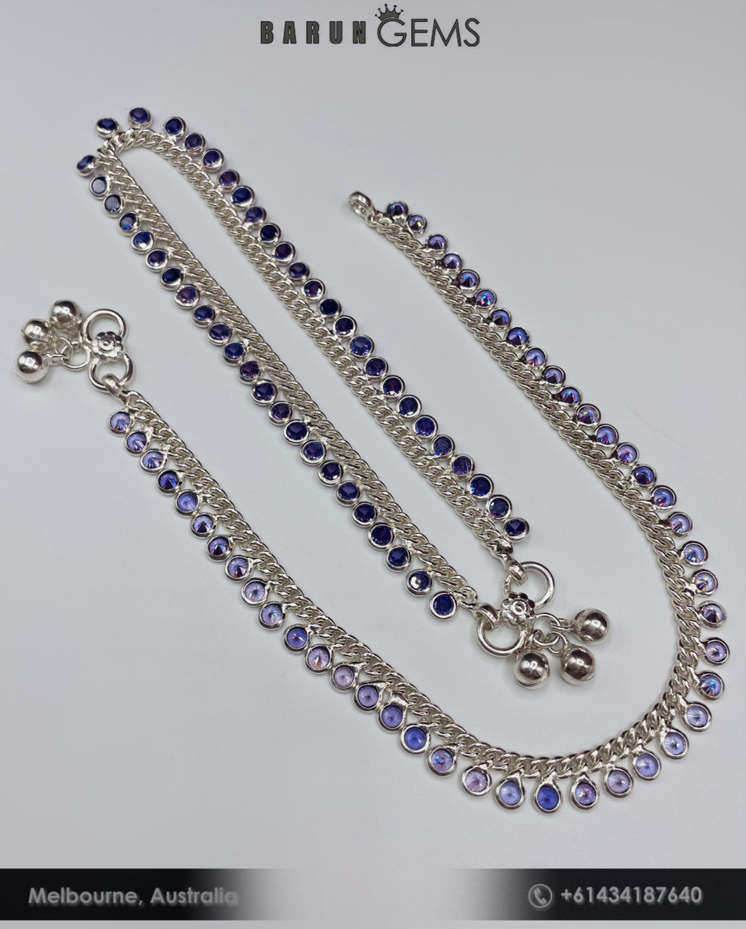 Purple Stone Beads Anklets