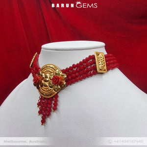 Red Choker (with fringe)