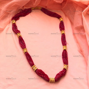 Traditionally Hand-crafted 24k Gold Naugedi in Classic Red Potey Design.