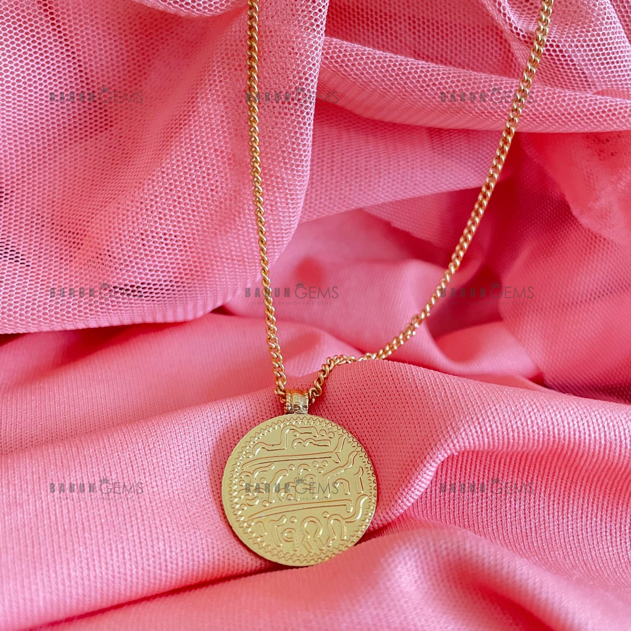 Arabic gold sales coin necklace