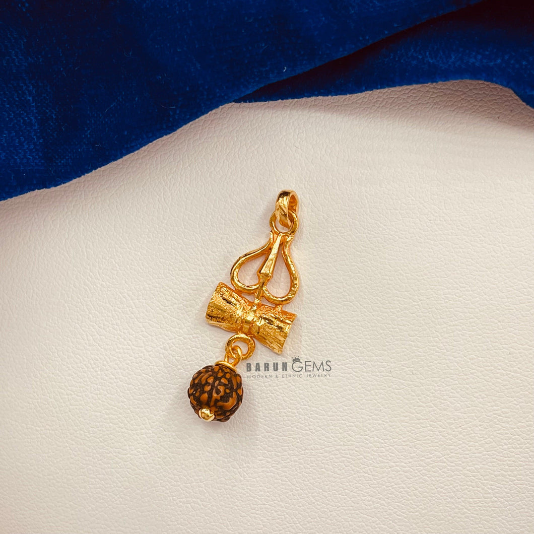 Gold Trishul Rudraksha Barun Gems