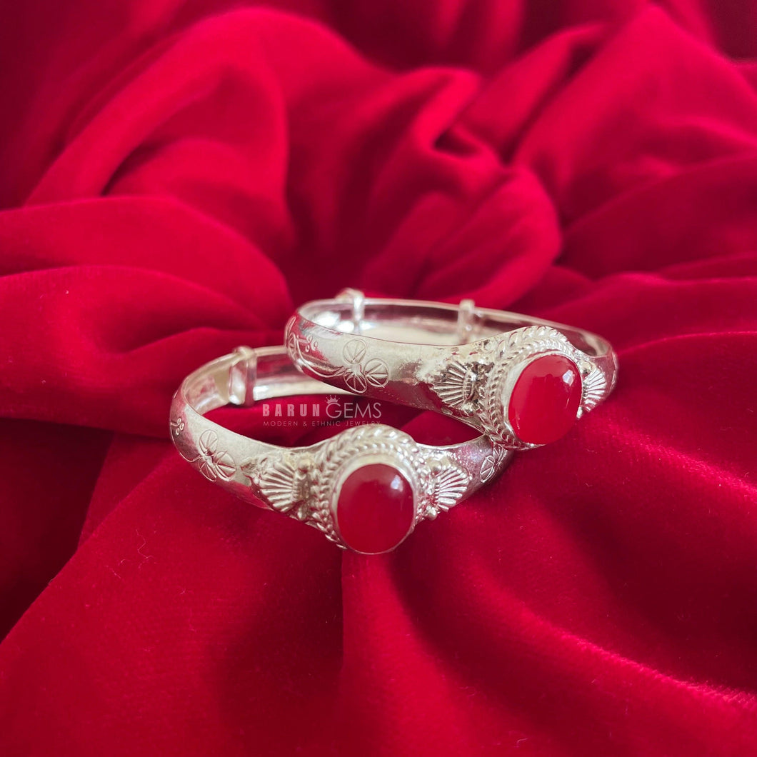 Pearl & Red Coral Bangles (Baby/Toddler)
