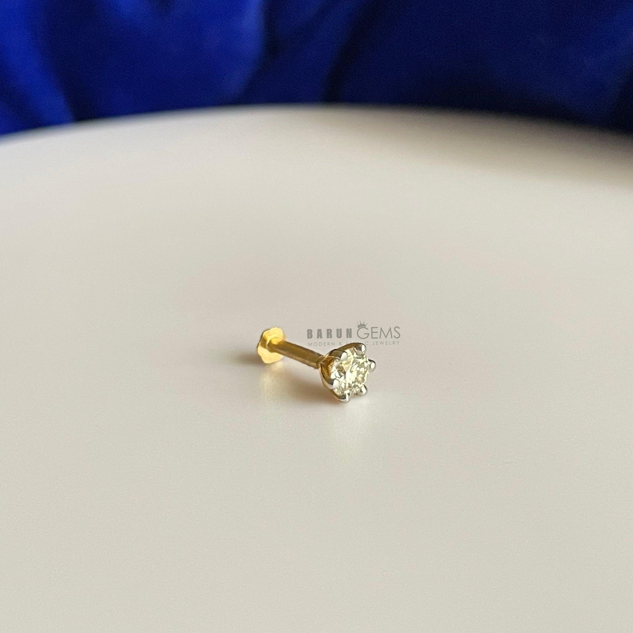 Simple diamond nose pin discount
