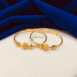 Gold Bangles with Beads (Baby/Toddler)