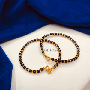 Black Beads Gold Bracelet (Baby/Toddlers)